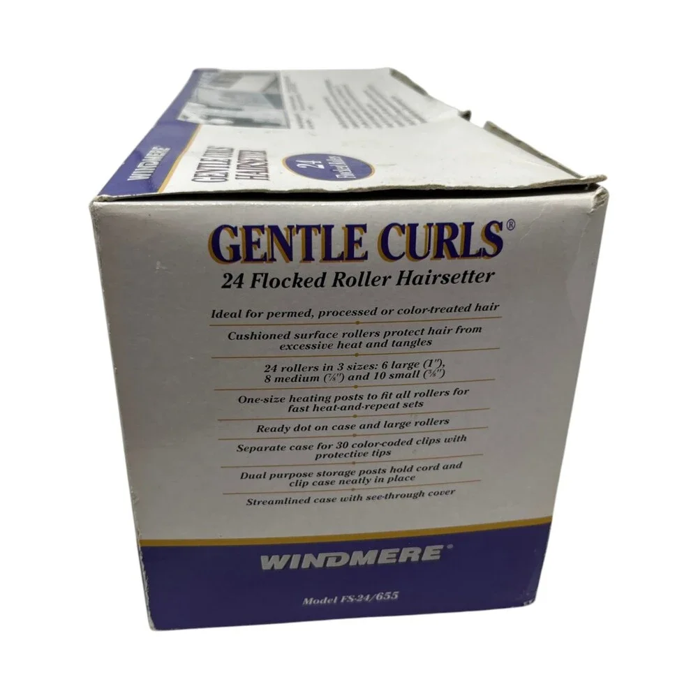 Windmere Hairsetter Gentle Curls 24 Flocked Rollers Model FS-24/655 Retro Beauty